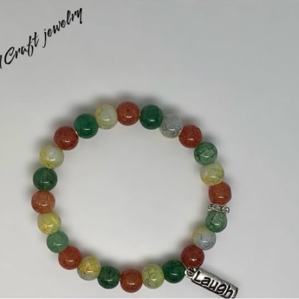Red and Green Beaded Stone Bracelets